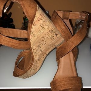 Charlotte Russe camel colored wedge